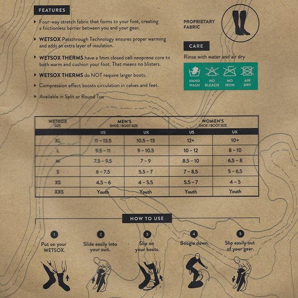 Neoprene Thermal XXS Youth XS Mens 4.5-6 Wetsuit Wader Frictionless Sock Fishing - Picture 5 of 5